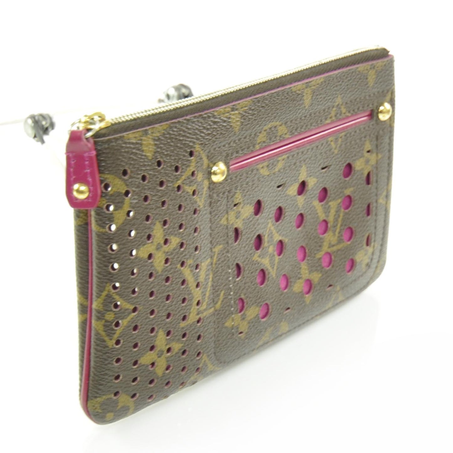 Monogram Perforated Pochette Plat Fuchsia