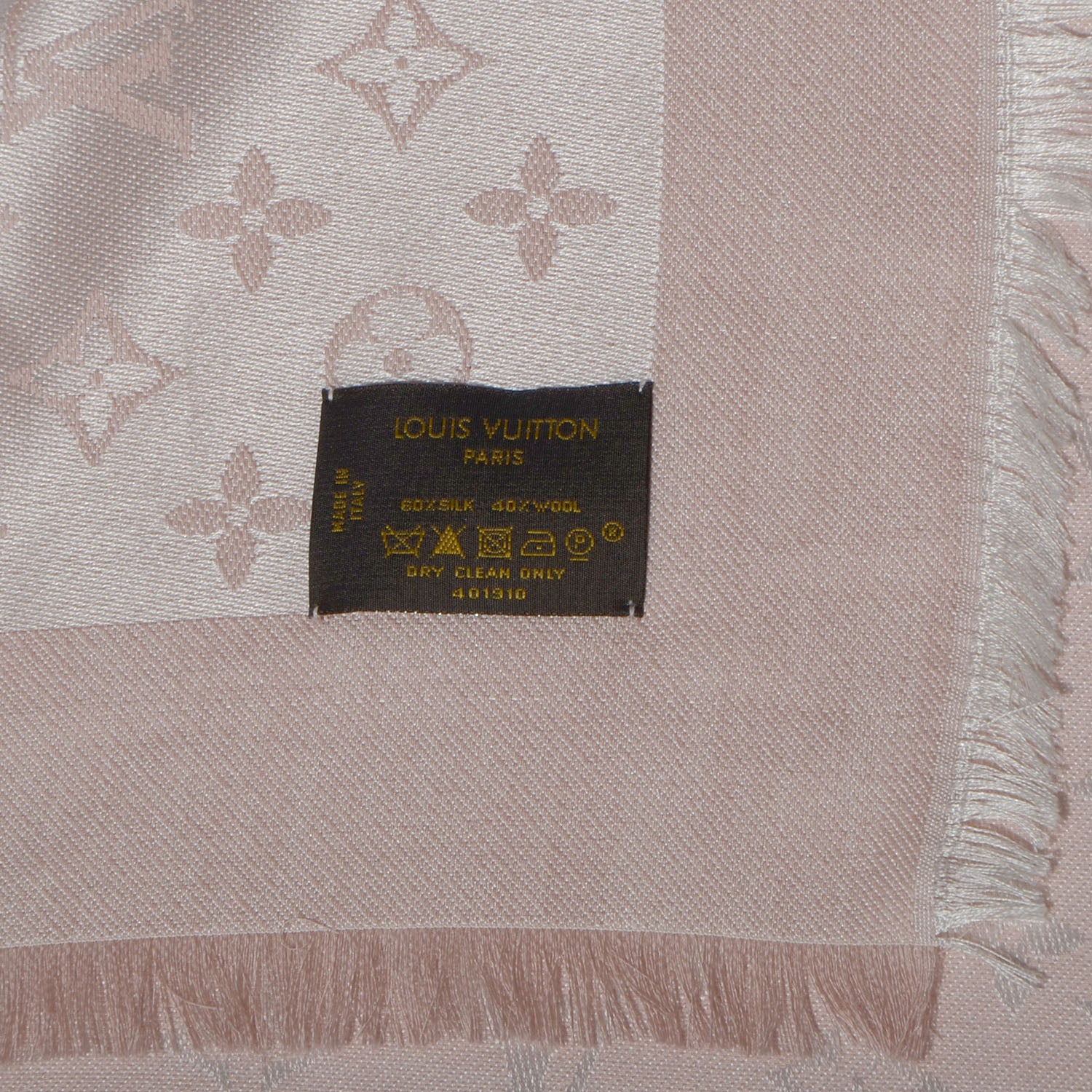Louis Vuitton Wool Silk Monogram Shawl Rose 5 of 5