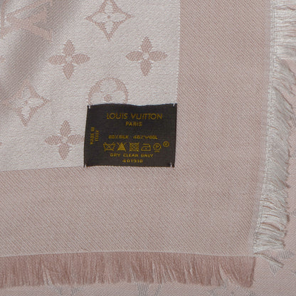 Louis Vuitton Wool Silk Monogram Shawl Rose 5 of 5