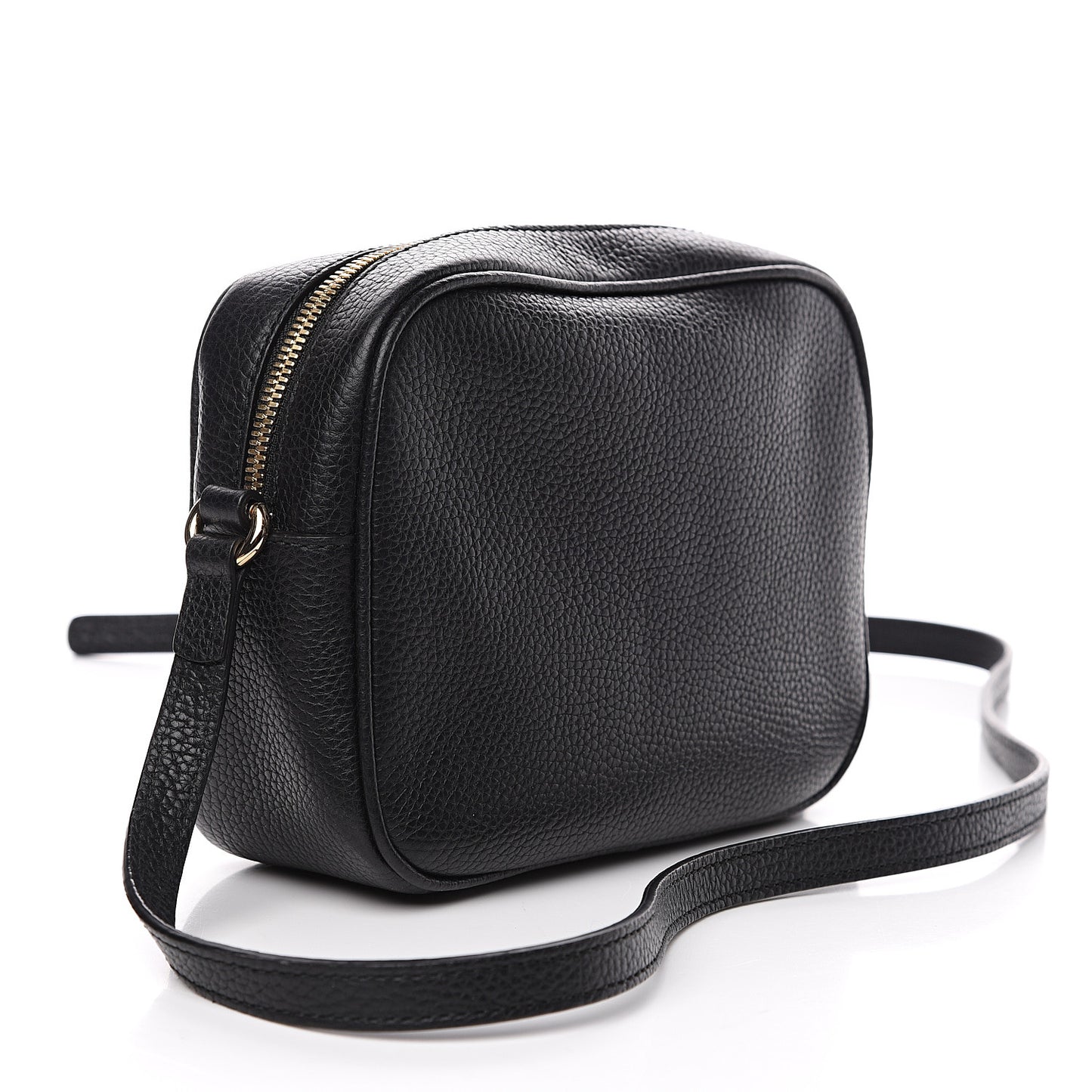Pebbled Calfskin Small Soho Disco Bag Black