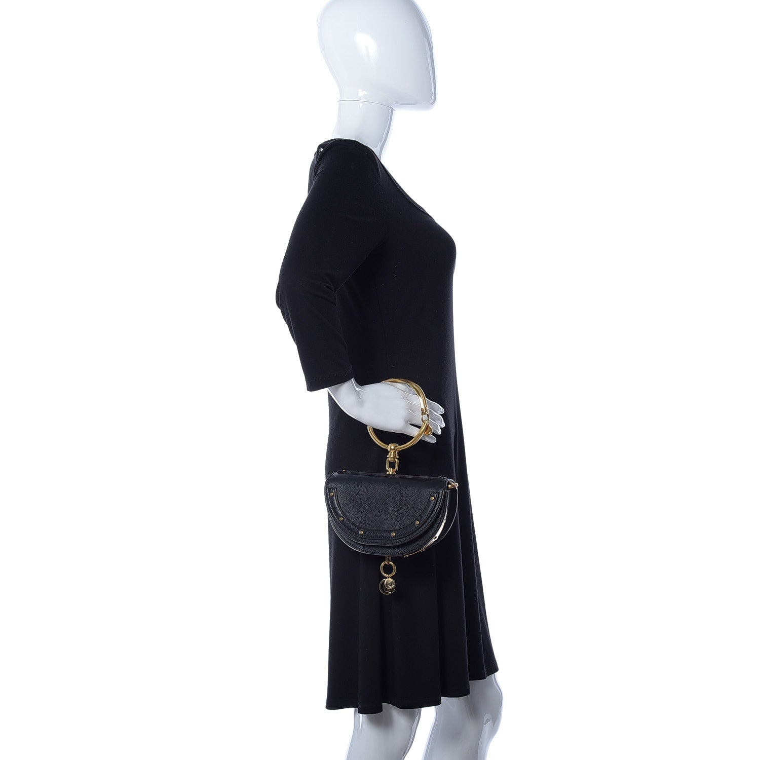 Chloe Calfskin Small Nile Bracelet Minaudiere Bag Black 2 of 9