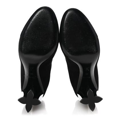 Louis Vuitton Suede Monogram Uniformes Cap Toe Chelsea 80mm Ankle Boots 38 Black 6 of 9