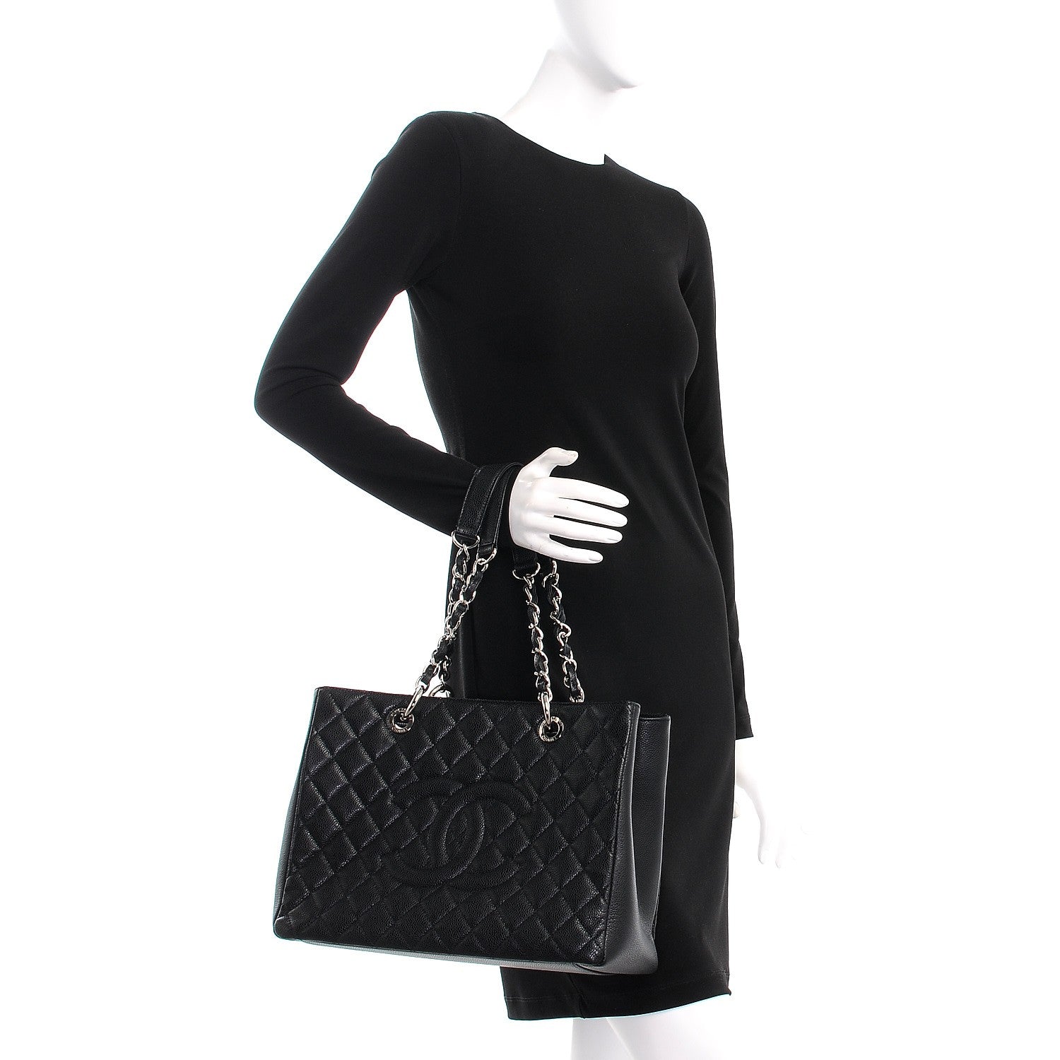 Chanel Caviar Quilted Grand Shopping Tote GST Black 2 of 7