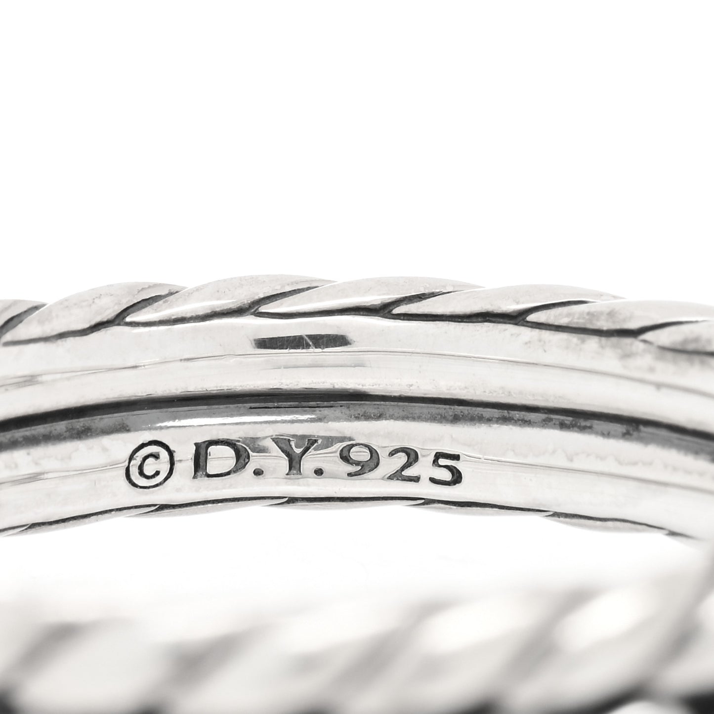 Sterling Silver Diamond Thoroughbred Loop Ring 53 6.5