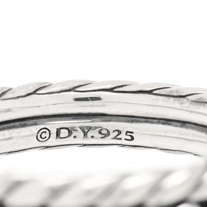 David Yurman Sterling Silver Diamond Thoroughbred Loop Ring 53 6.5 4 of 5