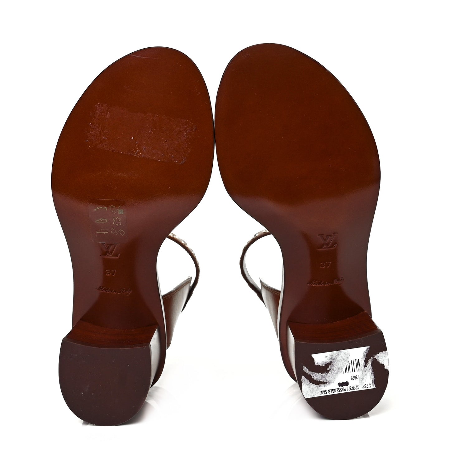 Calfskin Monogram Passenger Sandals 37 Cognac