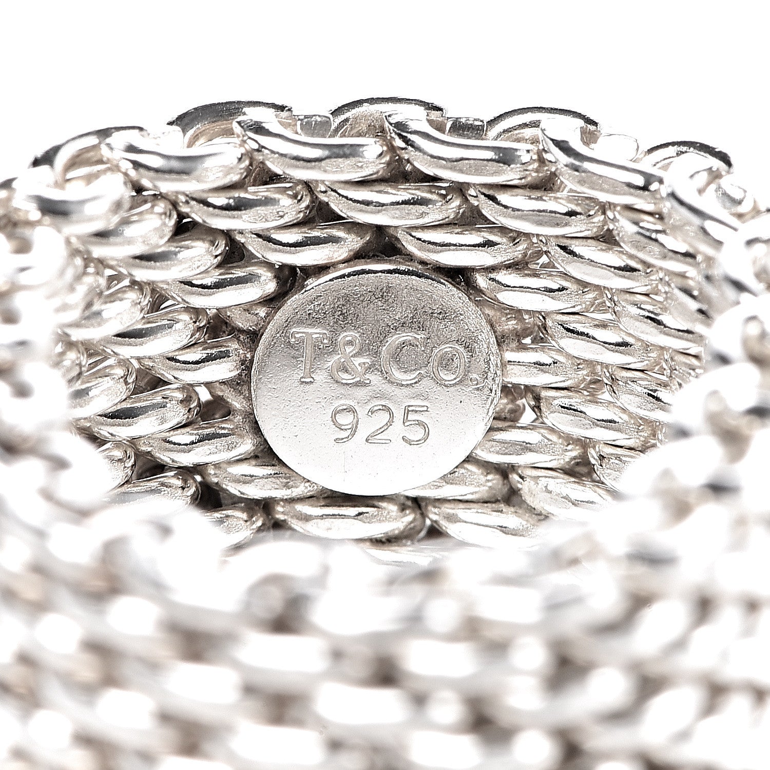 Tiffany Sterling Silver Mesh Somerset Ring 48 4.5 4 of 4