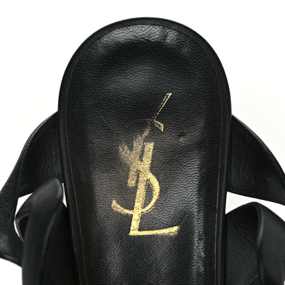 Saint Laurent Calfskin Tribute 105 Platform Sandals 39 Black 7 of 8