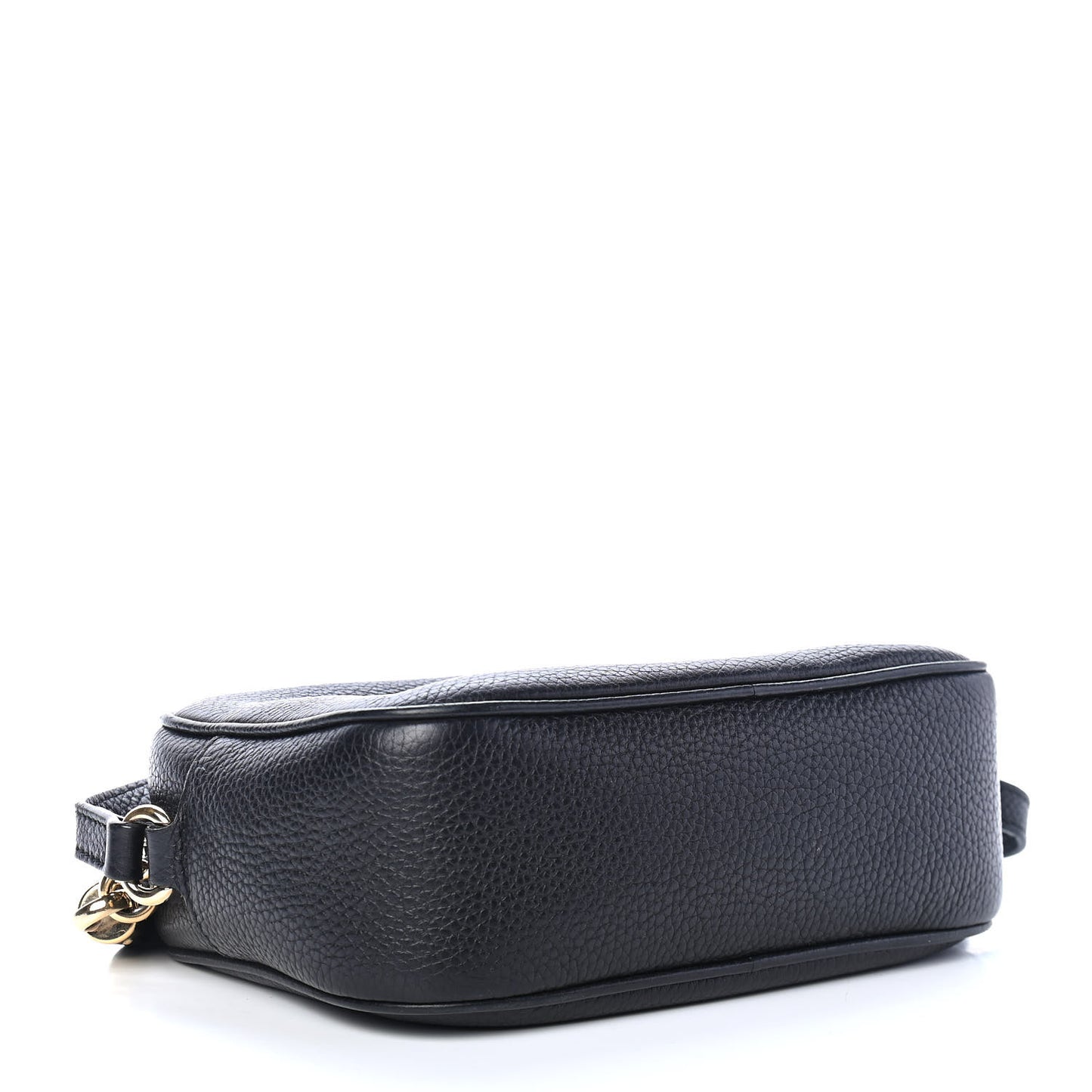 Pebbled Calfskin Small Soho Disco Bag Black