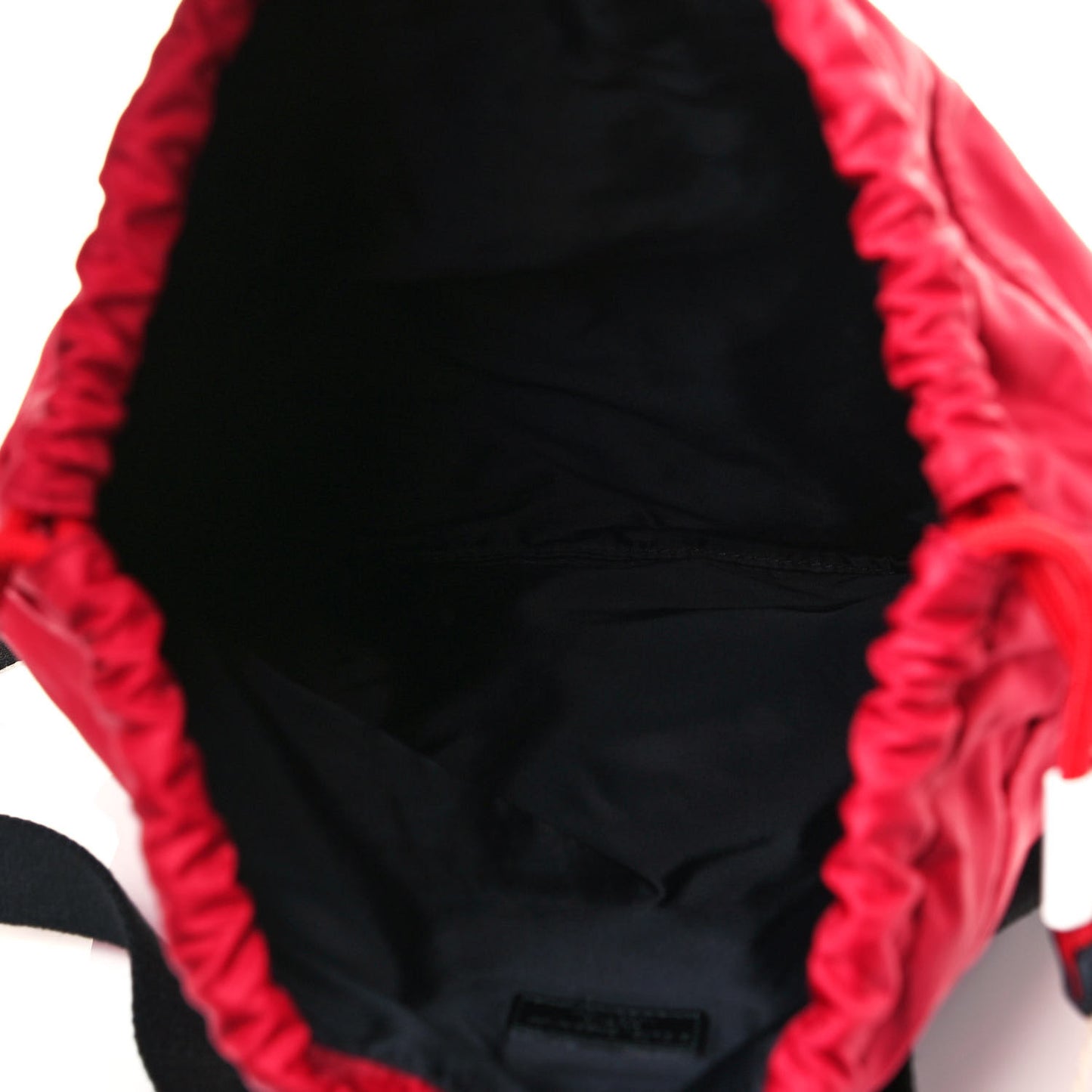 Nylon DG Drawstring Backpack Red White