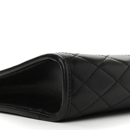 Saint Laurent Lambskin Quilted Monogram Baby Victoire Chain Clutch Bag Black 9 of 10