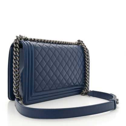 Chanel Lambskin Quilted New Medium Boy Flap Navy 3 of 11