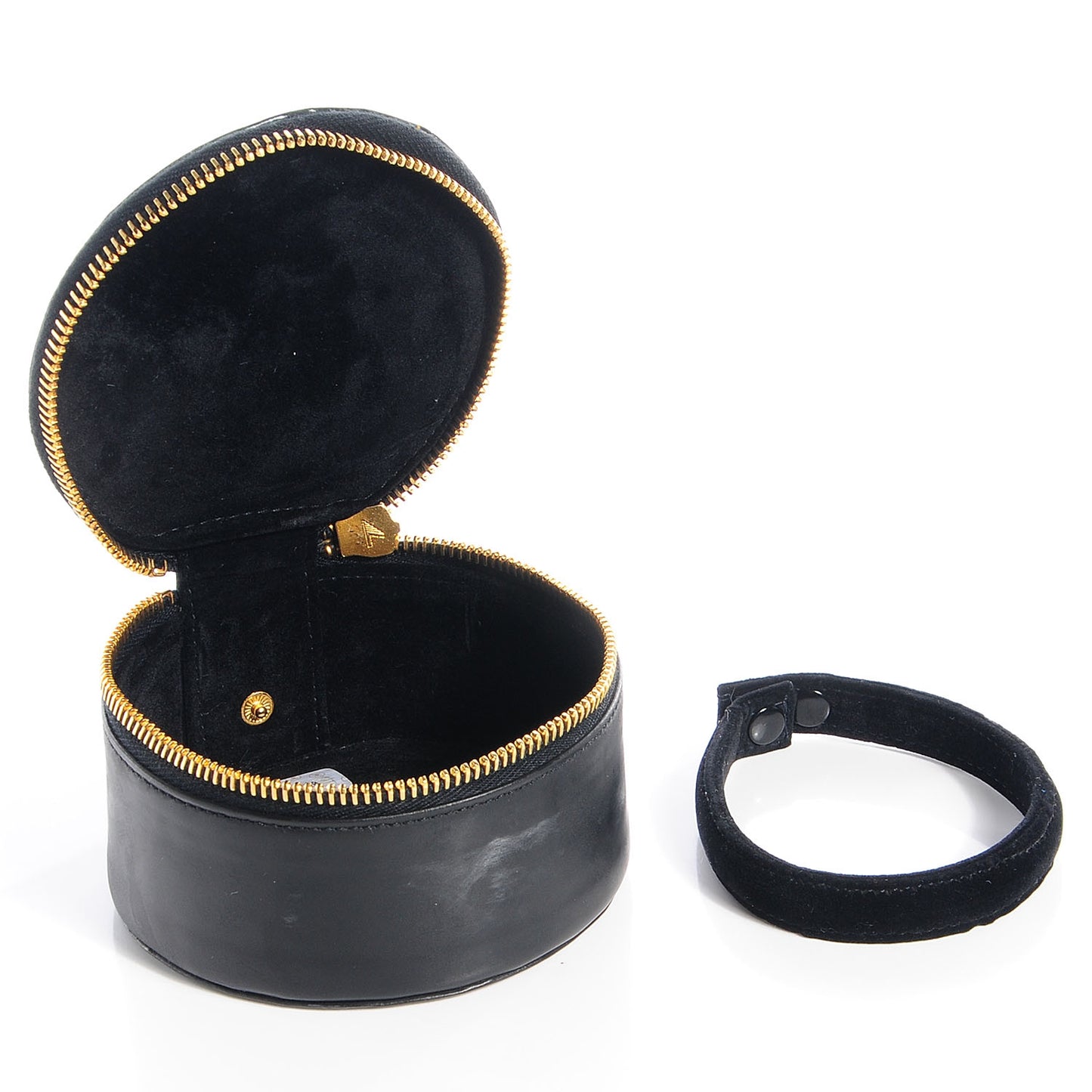 Patent Round Jewelry Travel Case Black