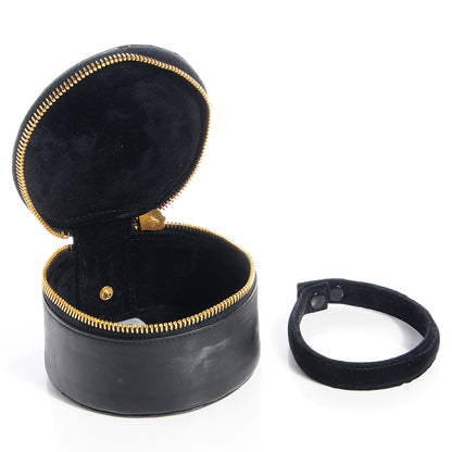 Chanel Patent Round Jewelry Travel Case Black 5 of 9