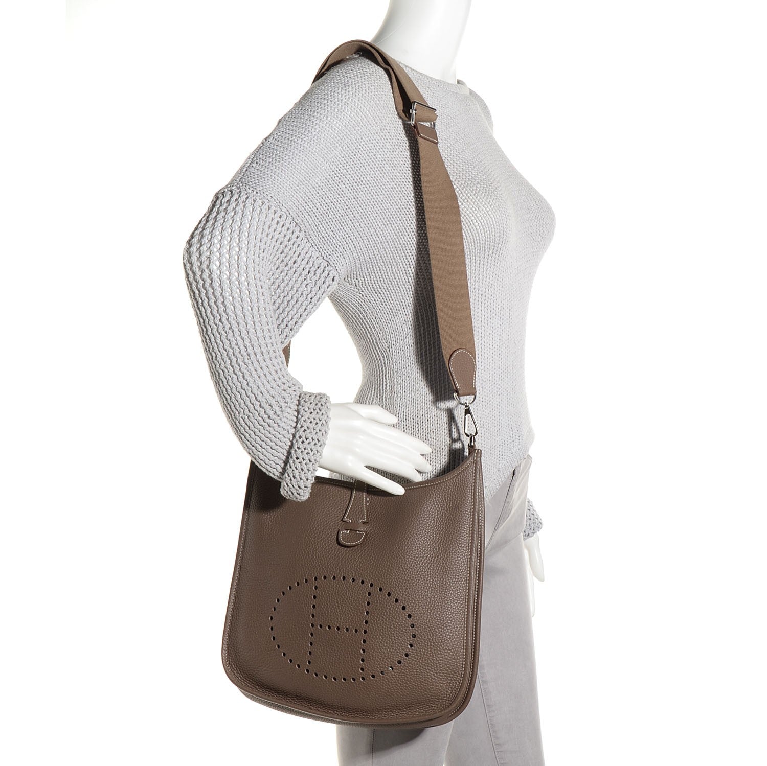 Hermes Taurillon Clemence Evelyne III PM Etoupe 2 of 16