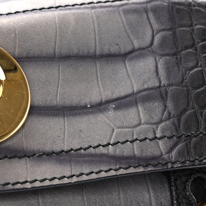 Saint Laurent Nubuck Calfskin Crocodile Embossed Small Muse Two Grey 12 of 14