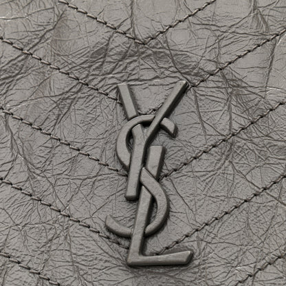 Saint Laurent Crinkled Calfskin Matelasse Monogram Medium Niki Chain Satchel Fog 13 of 13