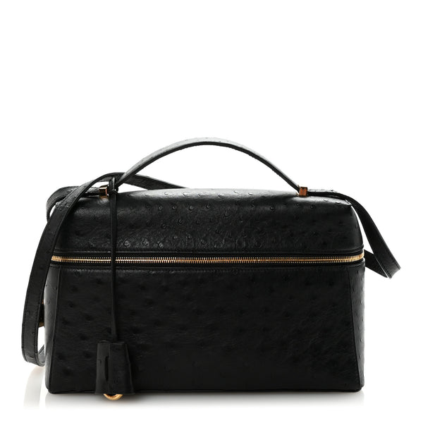 Loro Piana Ostrich Extra Bag L27 Black 1856911 – FASHIONPHILE