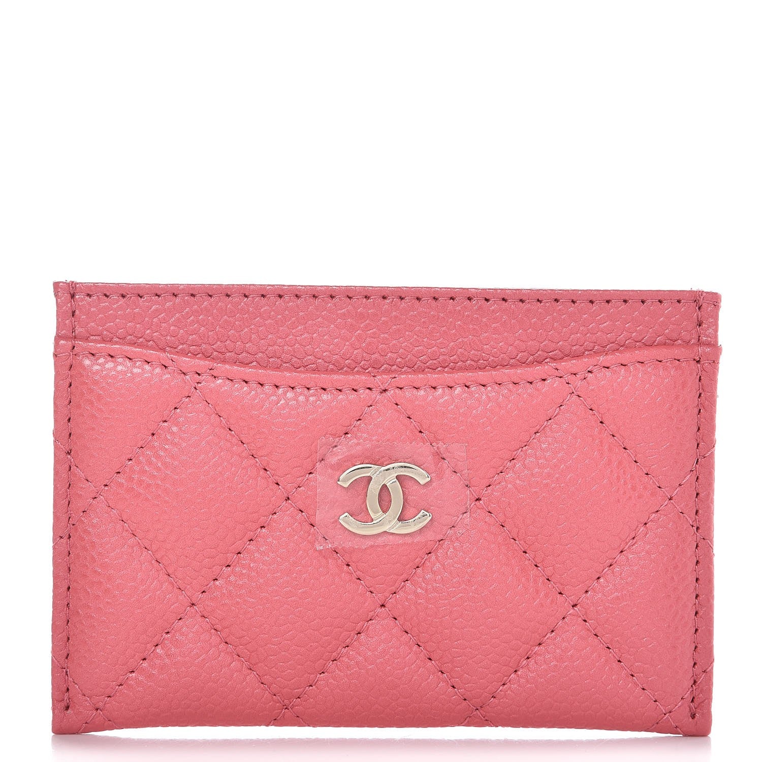 Chanel Metallic Caviar Quilted Card Holder Pink 1 of 9