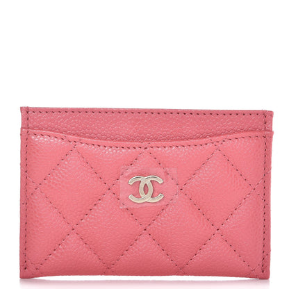 Chanel Metallic Caviar Quilted Card Holder Pink 1 of 9