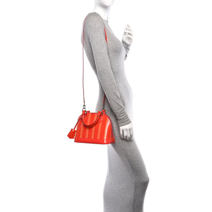 Louis Vuitton Vernis Rayures Alma BB Poppy 2 of 10