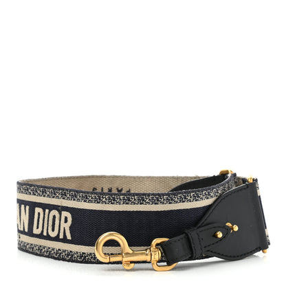 Christian Dior Canvas Embroidered Shoulder Strap Blue 1 of 13