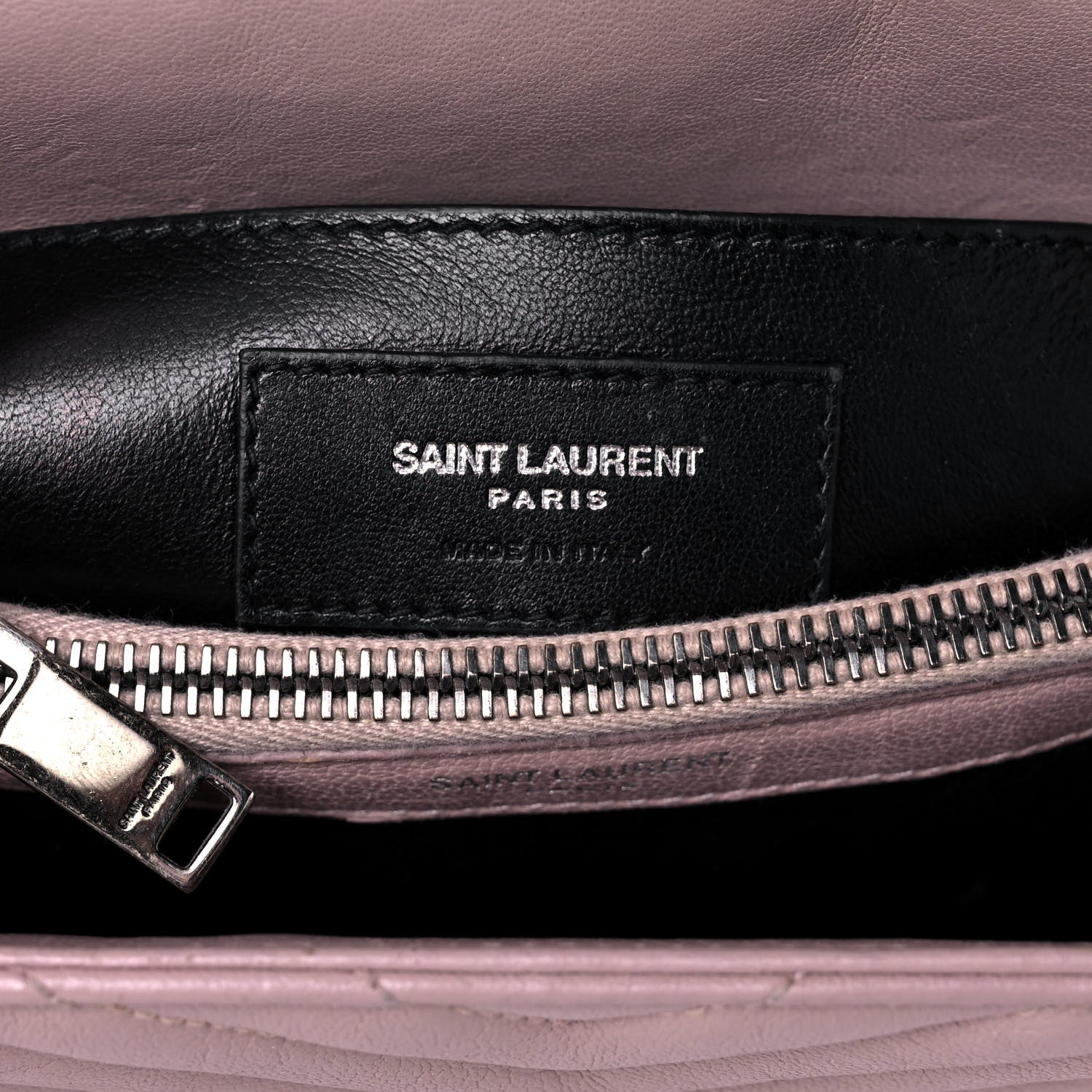 Saint Laurent Sheepskin Matelasse Chevron Monogram Medium College Bag Rose Poudre 10 of 19