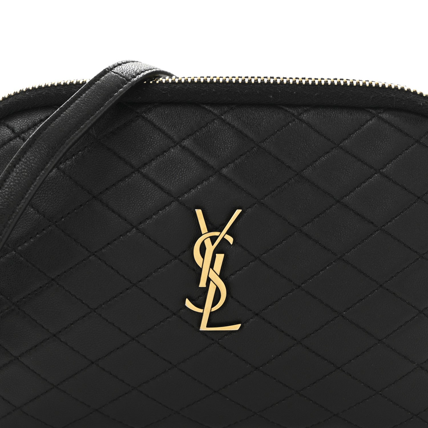 Saint Laurent Lambskin Quilted Gaby Zipped Pouch Black 7 of 10