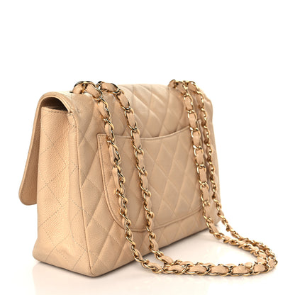 Chanel Caviar Quilted Jumbo Single Flap Beige Clair 3 of 14
