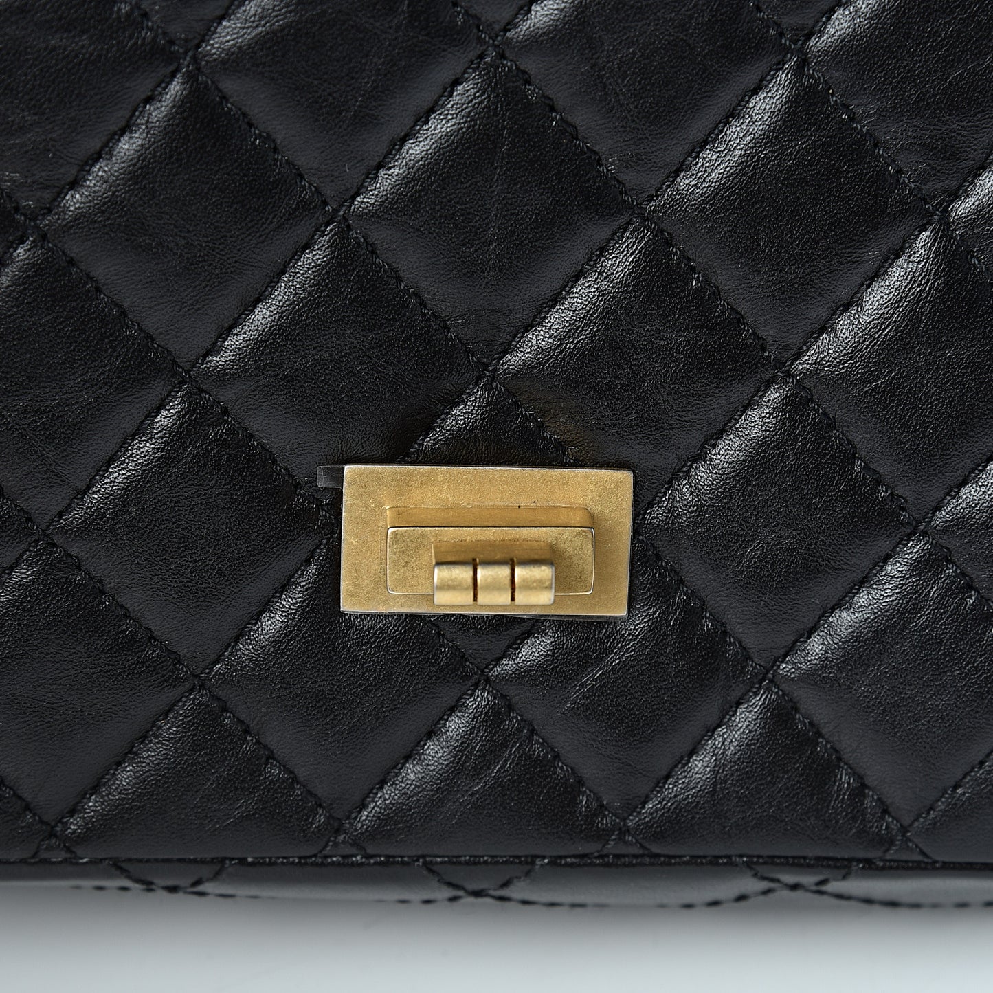 Aged Calfskin Quilted 2.55 Reissue Mini Flap Black
