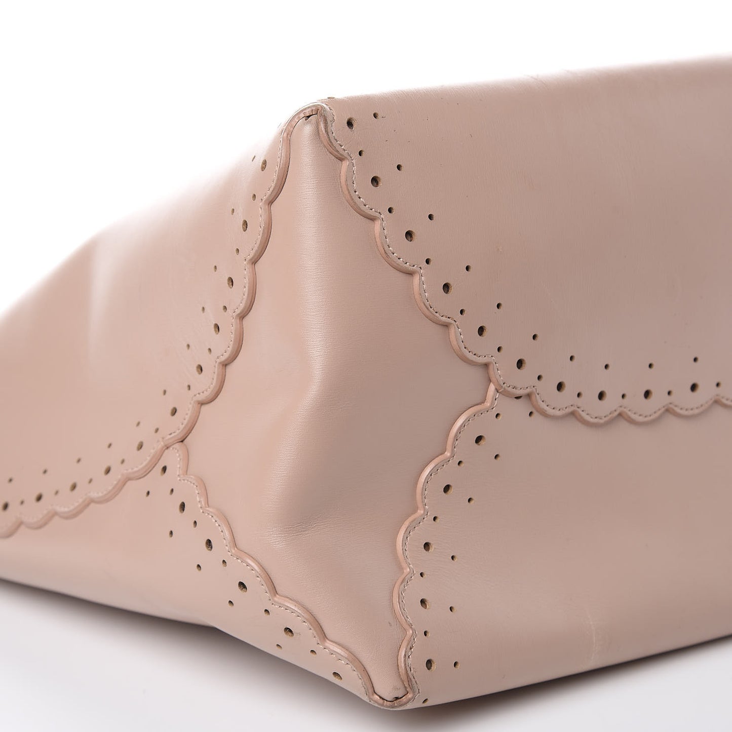 Calfskin Scalloped Trim Bag Blush