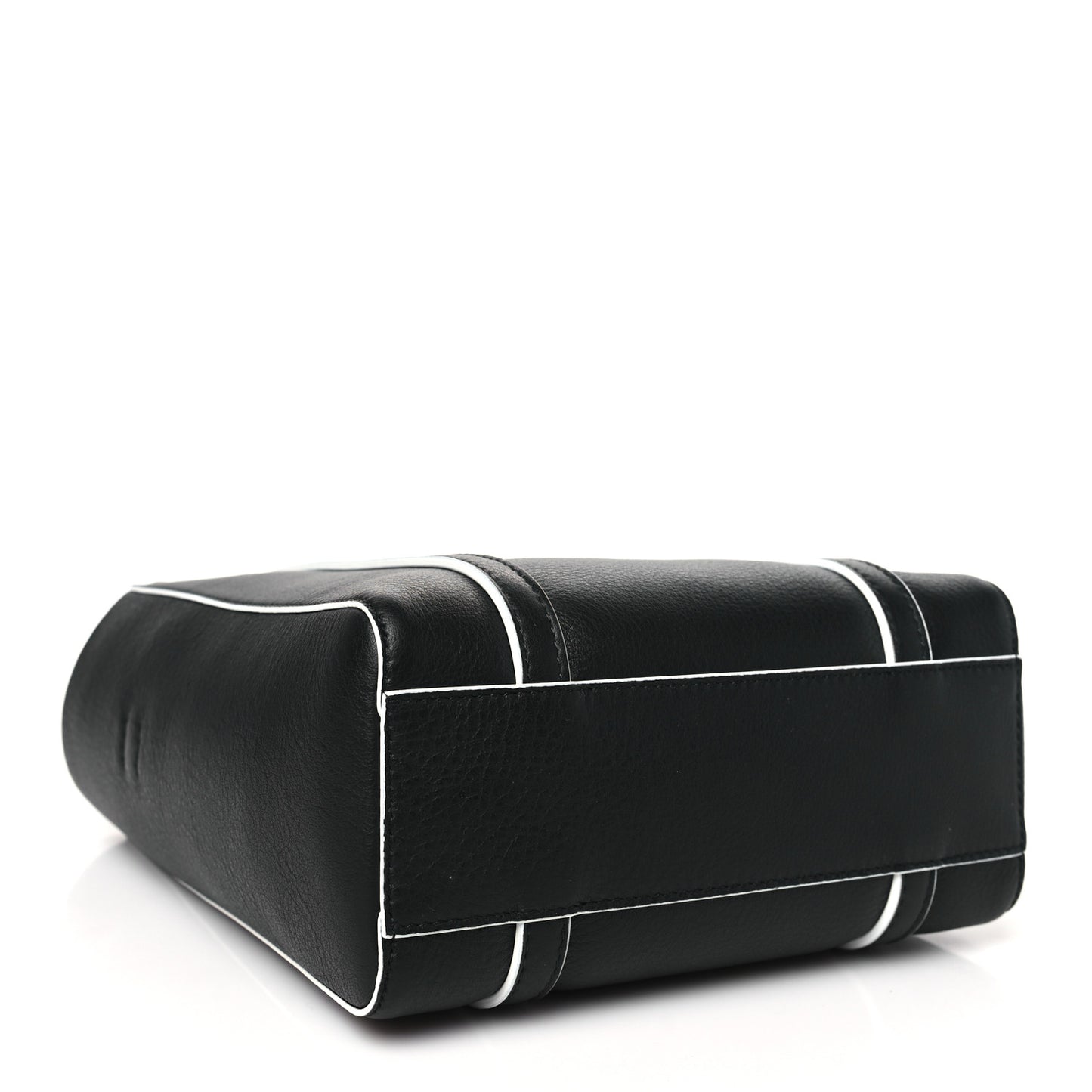Smooth Calfskin Logo Double Sided XXS Everyday Tote Black White