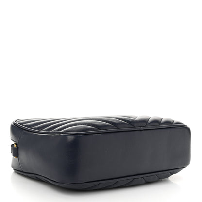 Saint Laurent Calfskin Matelasse Monogram Lou Camera Bag Deep Marine 4 of 12