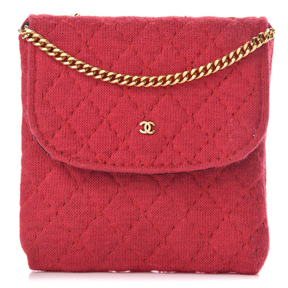 Chanel Knit Quilted Pouch Necklace Red 1 of 20