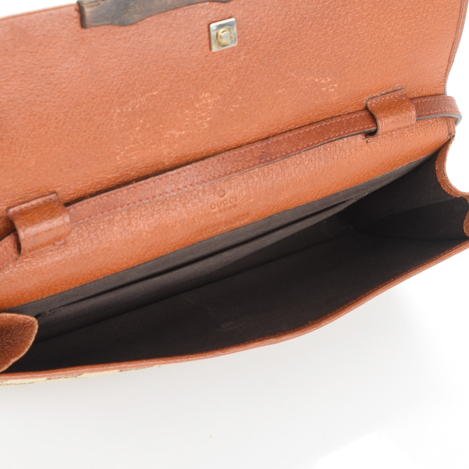 Gucci Monogram Bamboo Bar Clutch Brown 5 of 6