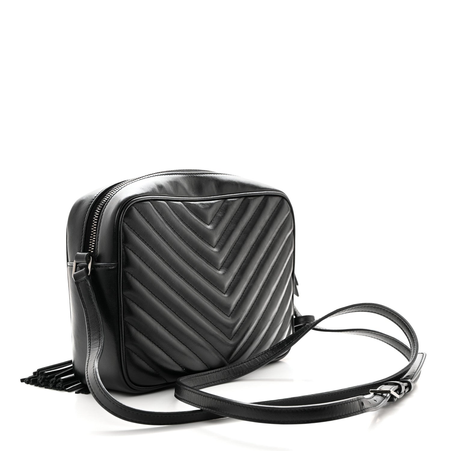 Saint Laurent Calfskin Matelasse Monogram Lou Camera Bag Black 3 of 10
