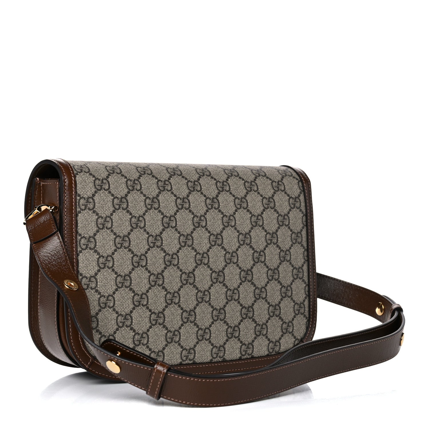 Gucci GG Supreme Monogram Horsebit 1955 Shoulder Bag Beige Brown Sugar 3 of 9