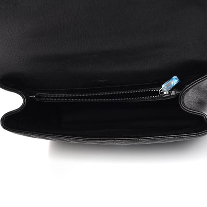 Saint Laurent Sheepskin Matelasse Chevron Monogram Monochrome Large College Satchel Black 8 of 10