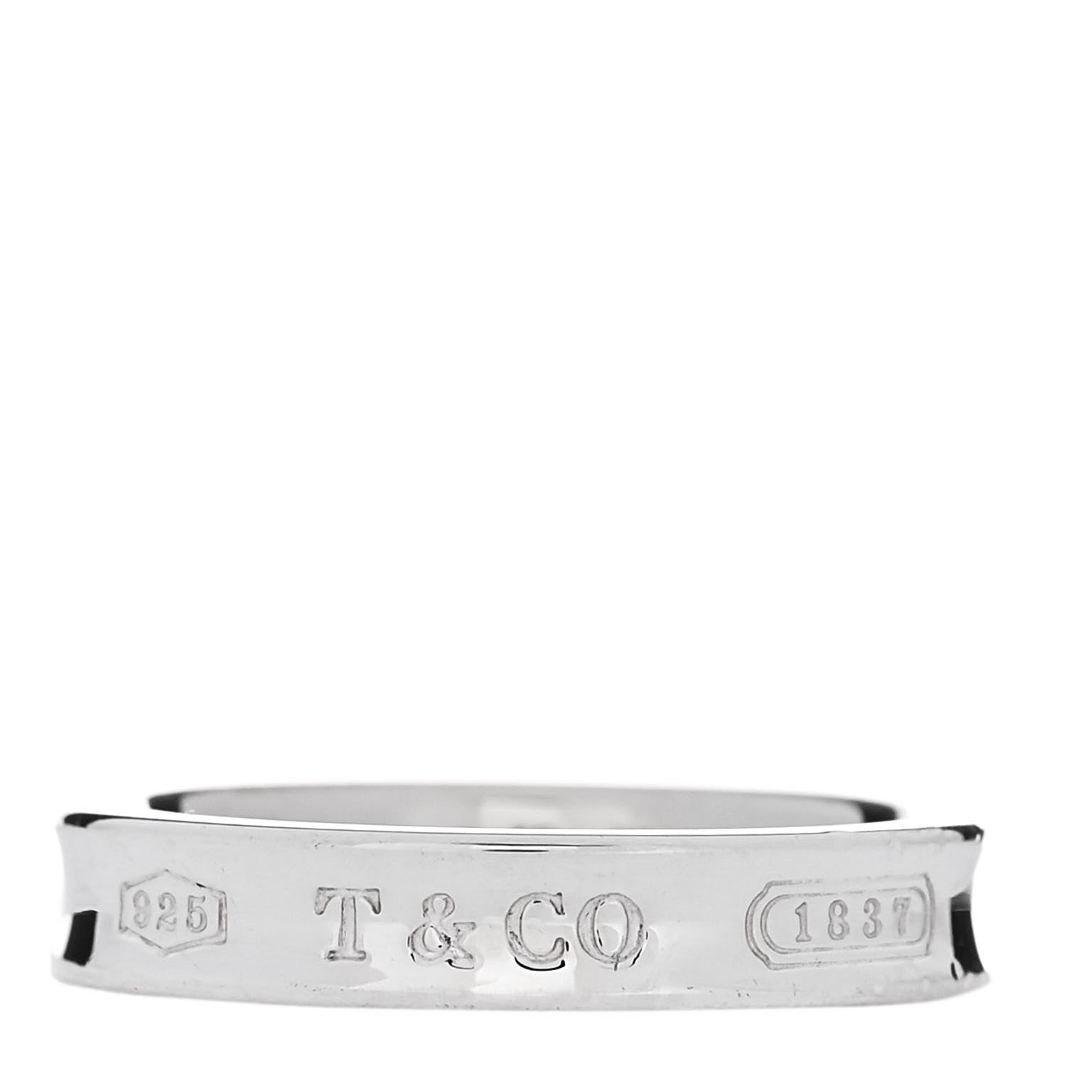 Tiffany Sterling Silver Narrow 1837 Band Ring 53 6.25 1 of 5