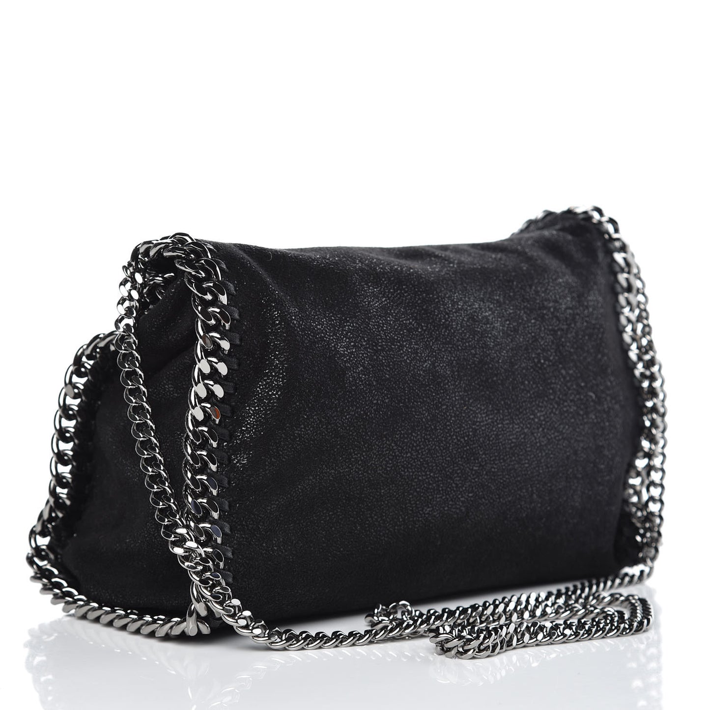 Shaggy Deer Mini Falabella Fold Over Tote Black