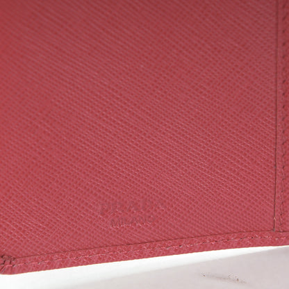 Prada Saffiano Metal Compact Wallet Peonia 6 of 6