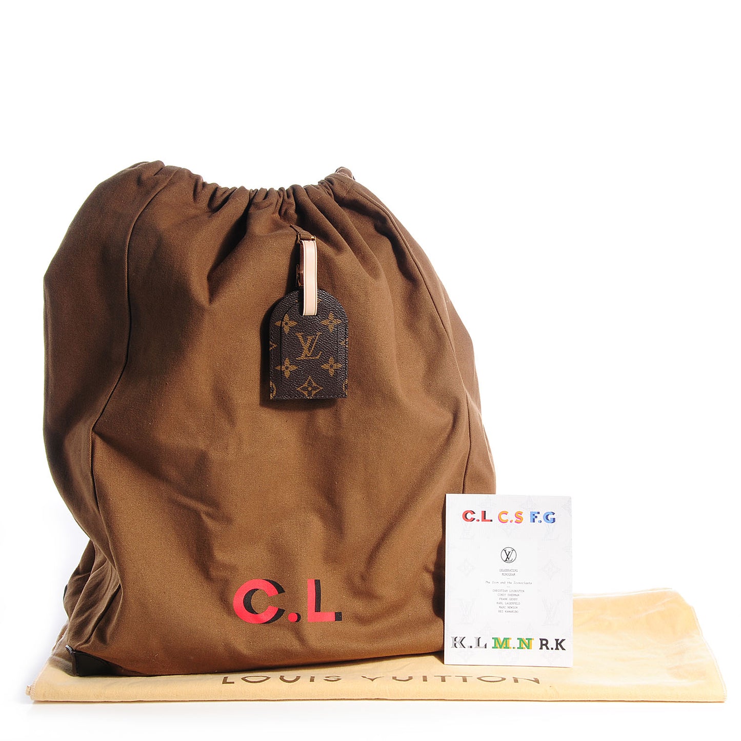 Monogram Calf Hair Spikes Iconoclasts Christian Louboutin Tote Red