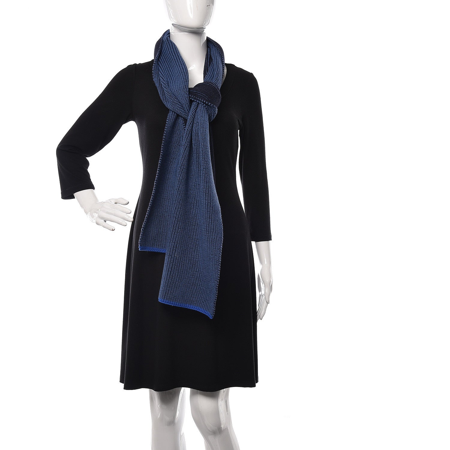 Louis Vuitton Wool Upside Down Scarf Blue 2 of 5