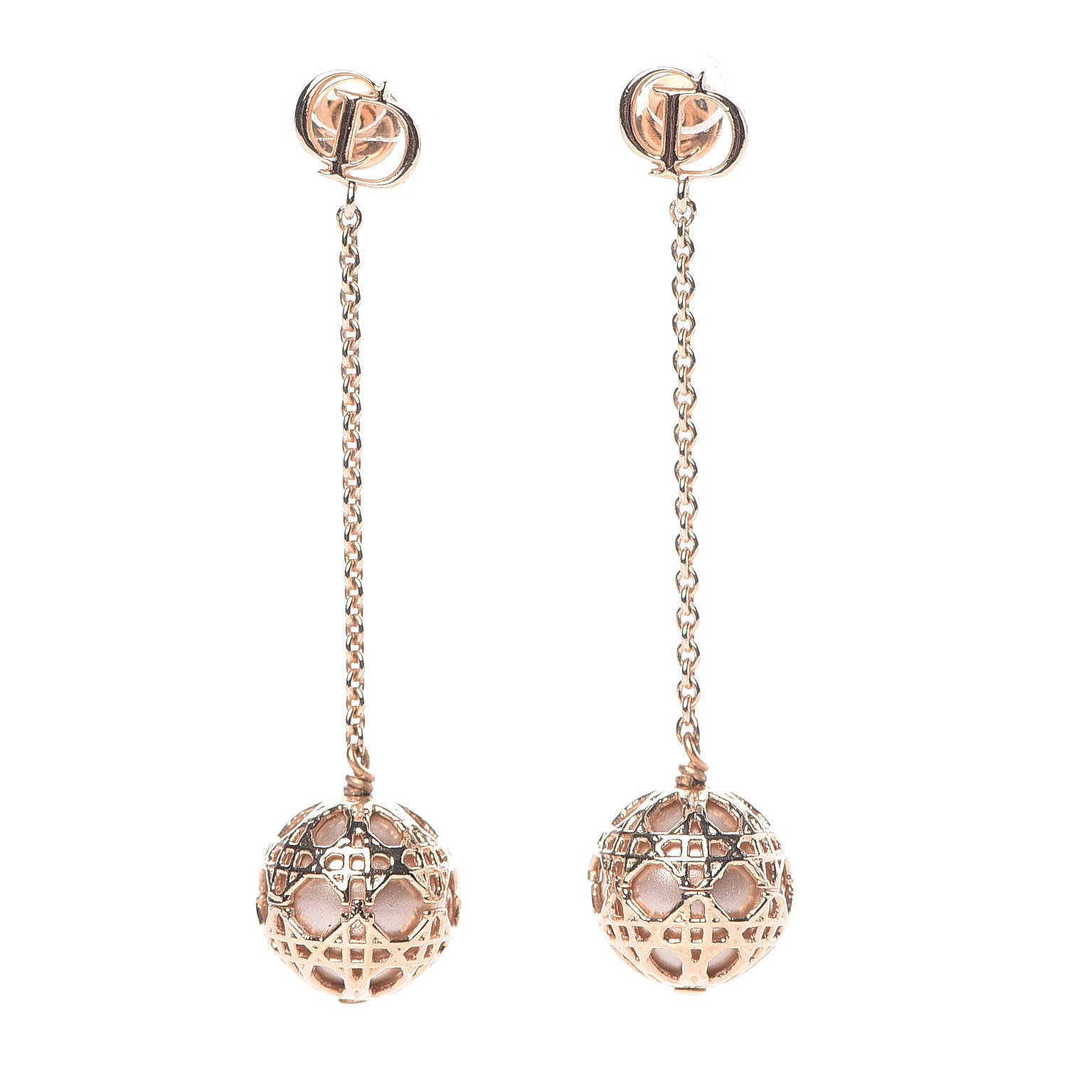 Christian Dior Pearl Secret Cannage Mise En Dior Tribales Dangle Earrings Gold 1 of 4