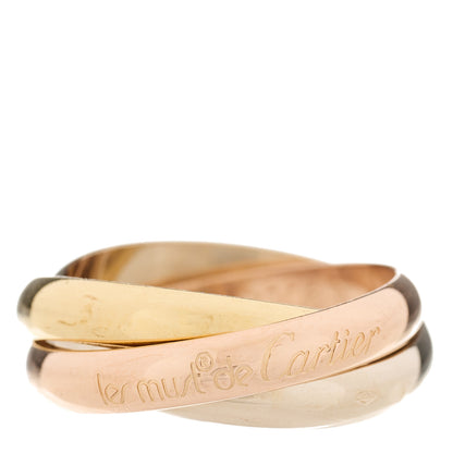 Cartier 18K Pink Yellow White Gold Classic Les Must De Cartier Trinity Ring 55 7.25 1 of 4