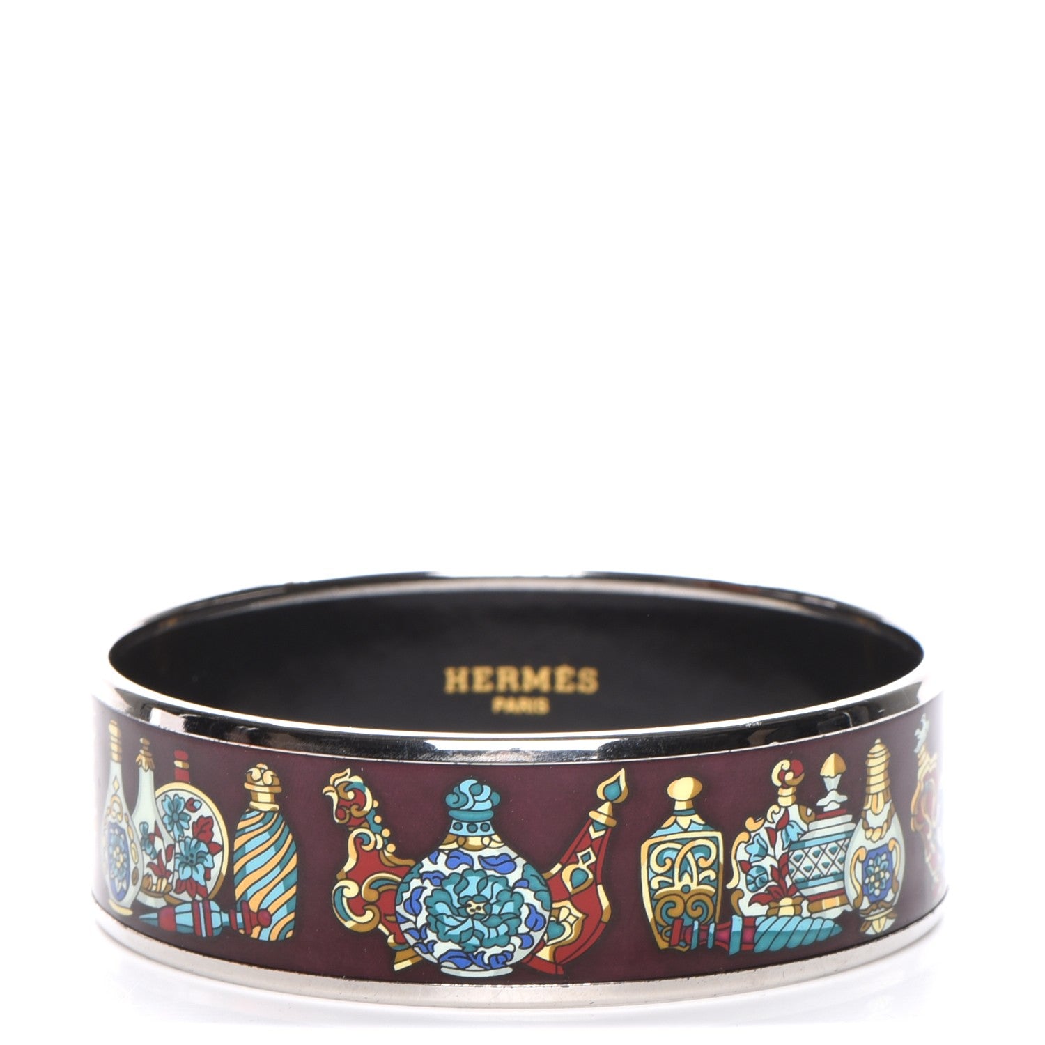 Hermes Enamel Printed Wide Flacons Bracelet 65 1 of 6