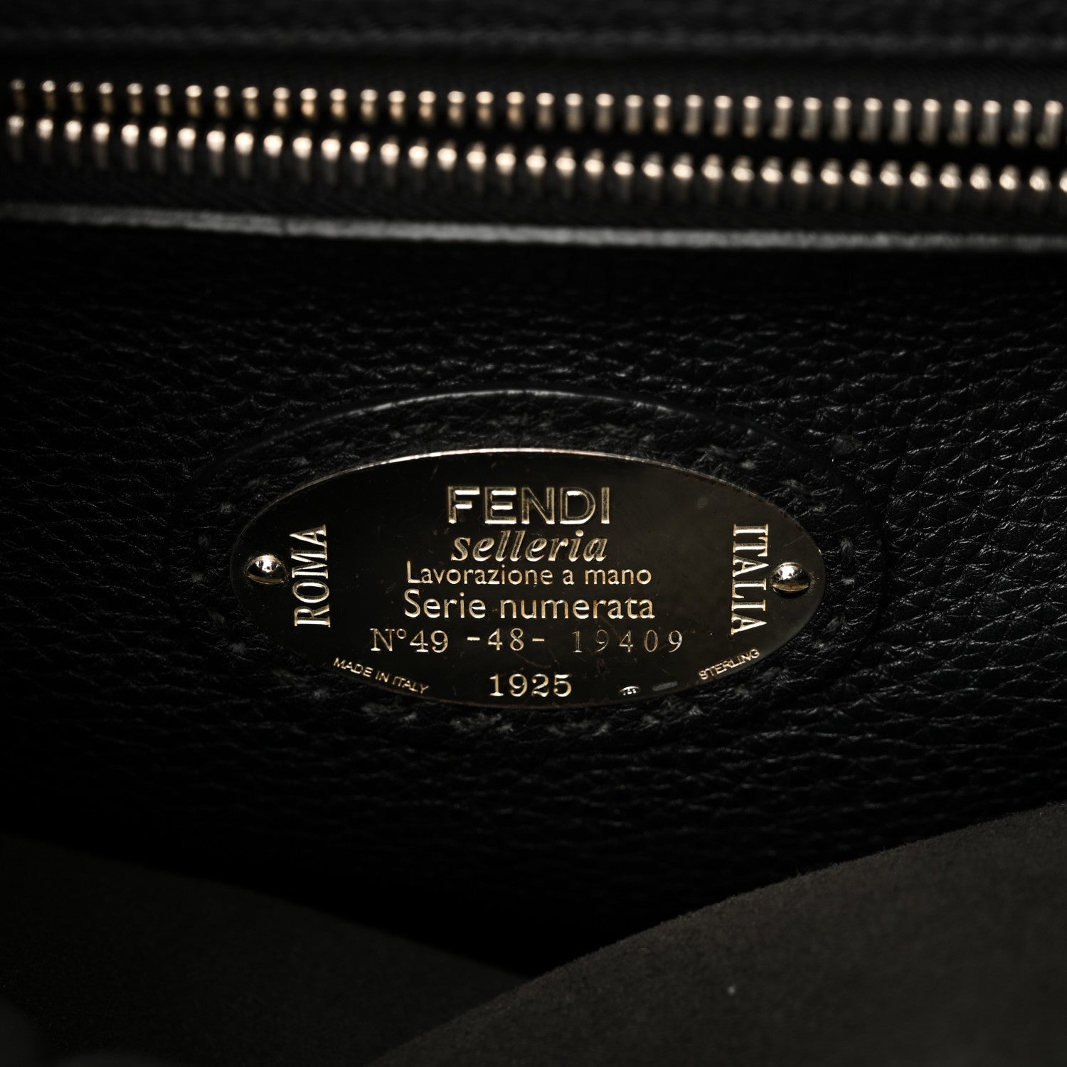 Fendi Cuoio Romano Selleria Studded Large Peekaboo Iconic Fit Satchel Black 7 of 10