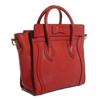 Celine Drummed Calfskin Nano Luggage Coquelicot 3 of 8