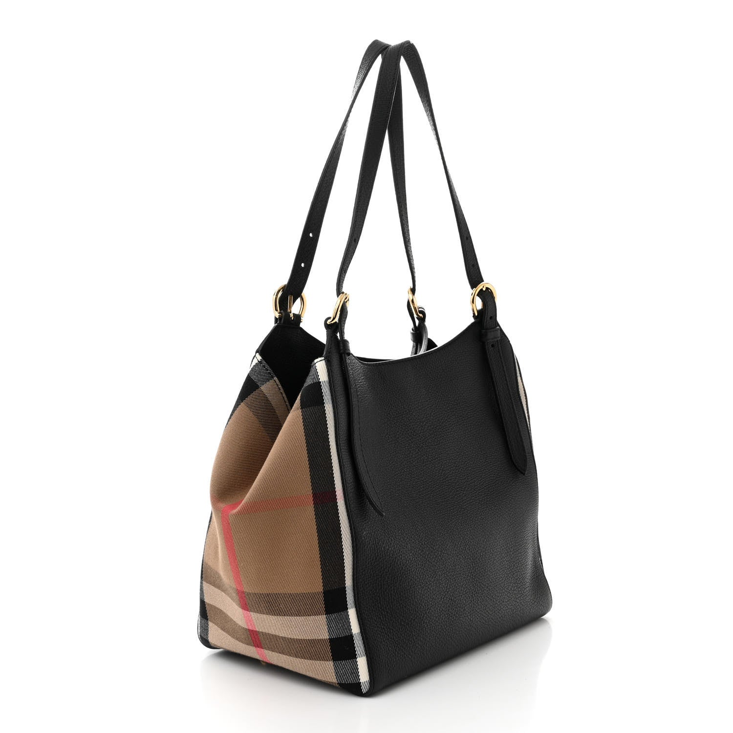 Burberry Grainy Calfskin House Check Small Canterbury Black 3 of 10