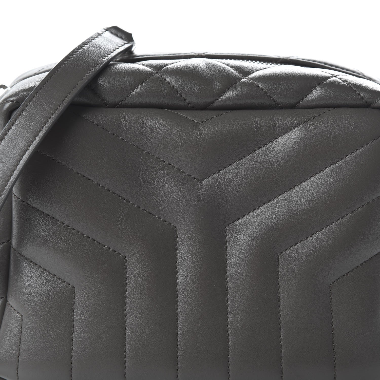 Saint Laurent Calfskin Y Quilted Monogram Small Loulou Bowling Bag Earth 9 of 9